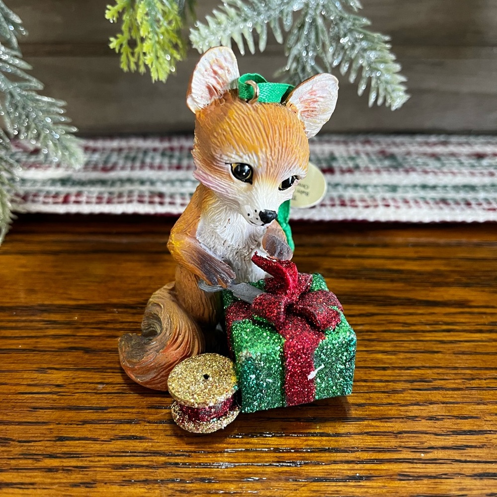The Danbury Mint The Baby Animal Christmas Ornaments Fox Kit